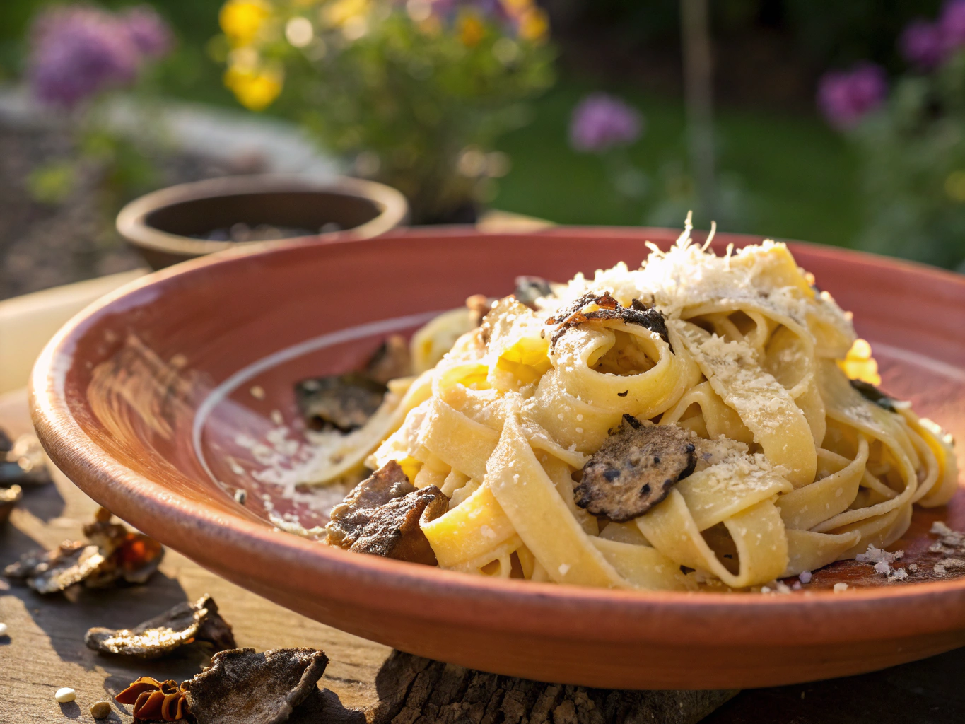 Artisanal fresh pasta finished with shaved black winter truffle